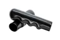 wo black glossy PVC grips with finger nubs, shown at angles to highlight shape.
