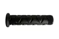 Side view of a black injection moulded rubber grip with a flanged open end and triangular pattern.