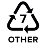 Triangular logo showing recycling code 7 with OTHER in text