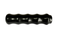 Side view of a black, flexible dip moulded, glossy PVC convoluted grip.