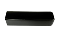 Side view of a black, flexible dip moulded, glossy PVC square handgrip.