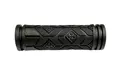 Side view of a matte black rubber grip handle with a textured patterned design.