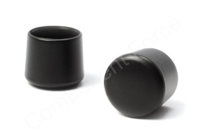 Black plastic ferrules from school PE furniture