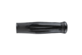 Side view of a black shiny plastic contoured industrial grip-handle.