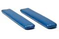 Side-by-side view of two blue, flexible gloss PVC dip moulded flat sleeves.